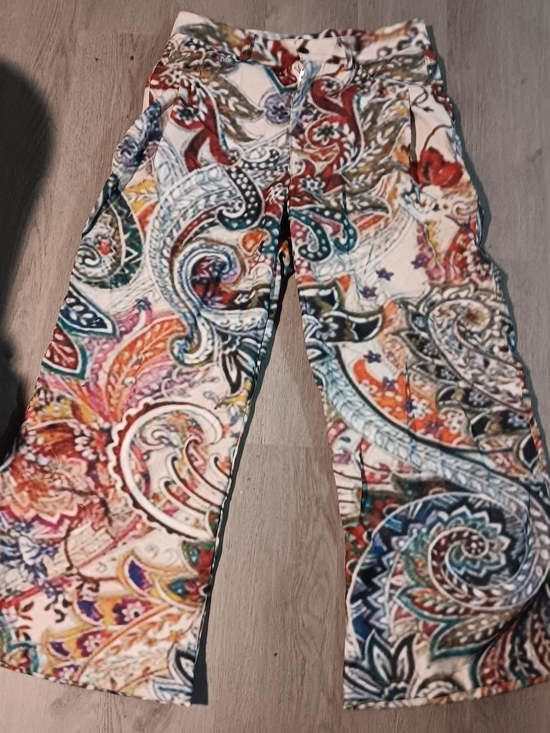 Denim - Multi-Color Paisley Wide-Leg Women's Jeans